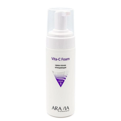 Крем-пенка очищающая Vita-C Foaming, 160 мл./16	"ARAVIA Professional" 															