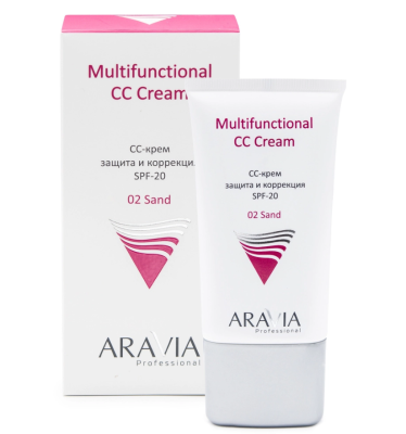 CC-крем защитный SPF-20 Multifunctional CC Cream, тон 02, 150 мл/12 "ARAVIA Professional"