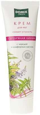 Крем для ног для снятия усталости и отечности с чередой и камфорным маслом и серебром Domix 100мл
