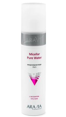 Мицеллярная вода 3 в 1 с экстрактом готу кола Micellar Pure Water, 250 мл "ARAVIA Professional"